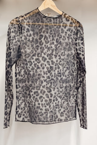 easel black leopard sheer meshn long sleeve top et18923