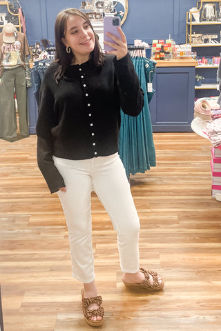 EE:SOME Soft Knit Button Down Cardigan Oversized SJK14493 Black