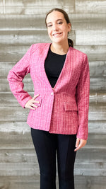 entro womens tweed blazers business casual sport coat J18991 orchid