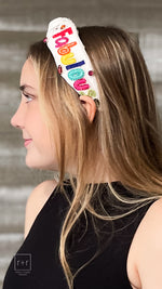 birthday novelty white headbands with beaded designs-fabulous 40 birthday