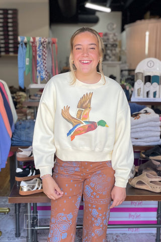 Flying Mallard - Crop Sweatshirt