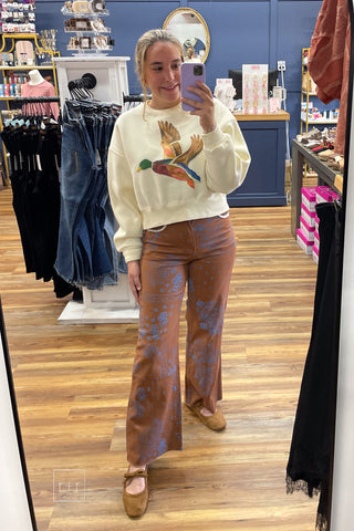 Flying Mallard - Crop Sweatshirt
