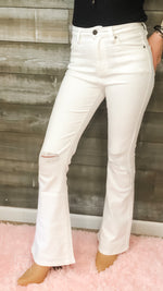 kancan petite high rise bootcut white jeans KC7346WT