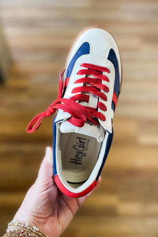 Corkys Footwear Heads Up Red White Blue Fashion Sneaker Hey Girl red laces