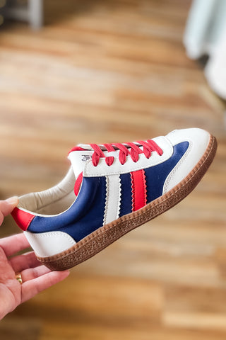 Corkys Footwear Heads Up Red White Blue Fashion Sneaker Hey Girl red laces