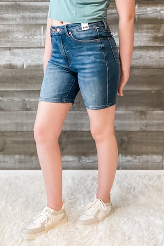 judy blue high waist tummy control top double button bermuda shorts JB150269REG MD