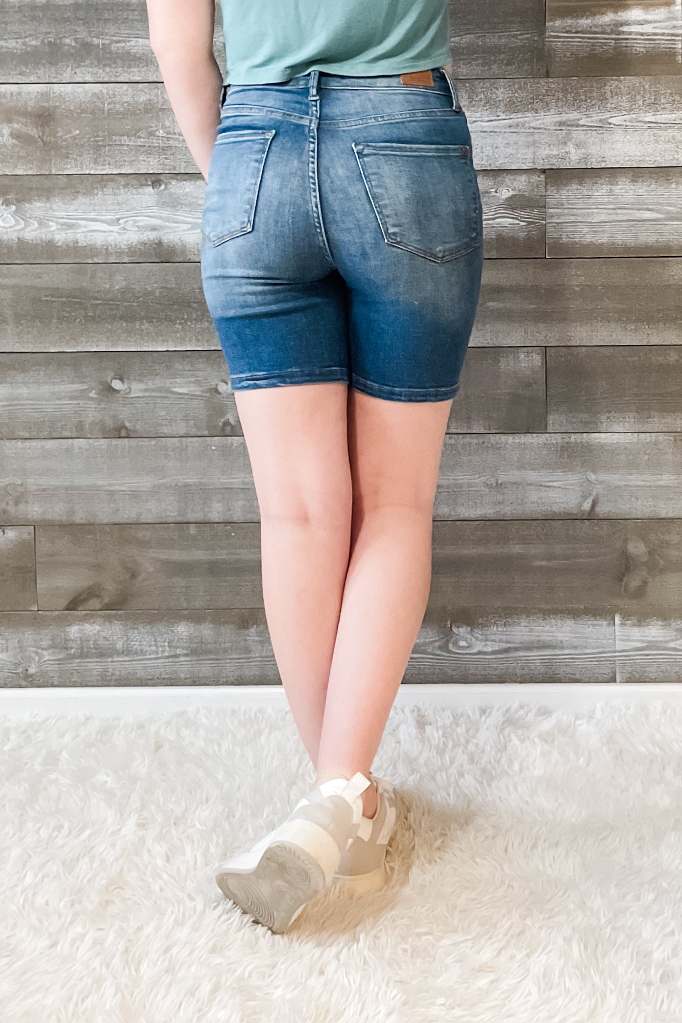 Judy Blue High Waist Tummy Control Top Double Button Bermuda