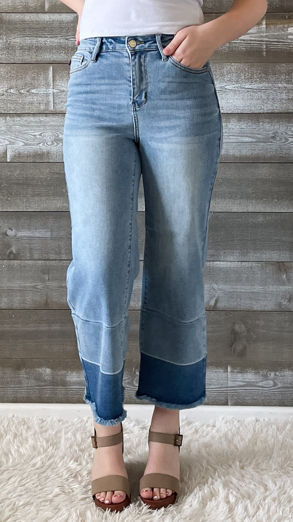 Fabrizio Gianni Jeans Womens Straight Wide Leg Capri Pants Jeans Blue -  Shop Linda's Stuff