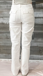 judy blue high waist cargo straight leg jeans white JB88796REG WHT