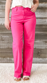 judy blue high waist garment dyed 90s straight leg jeans hot pink JB88816REG