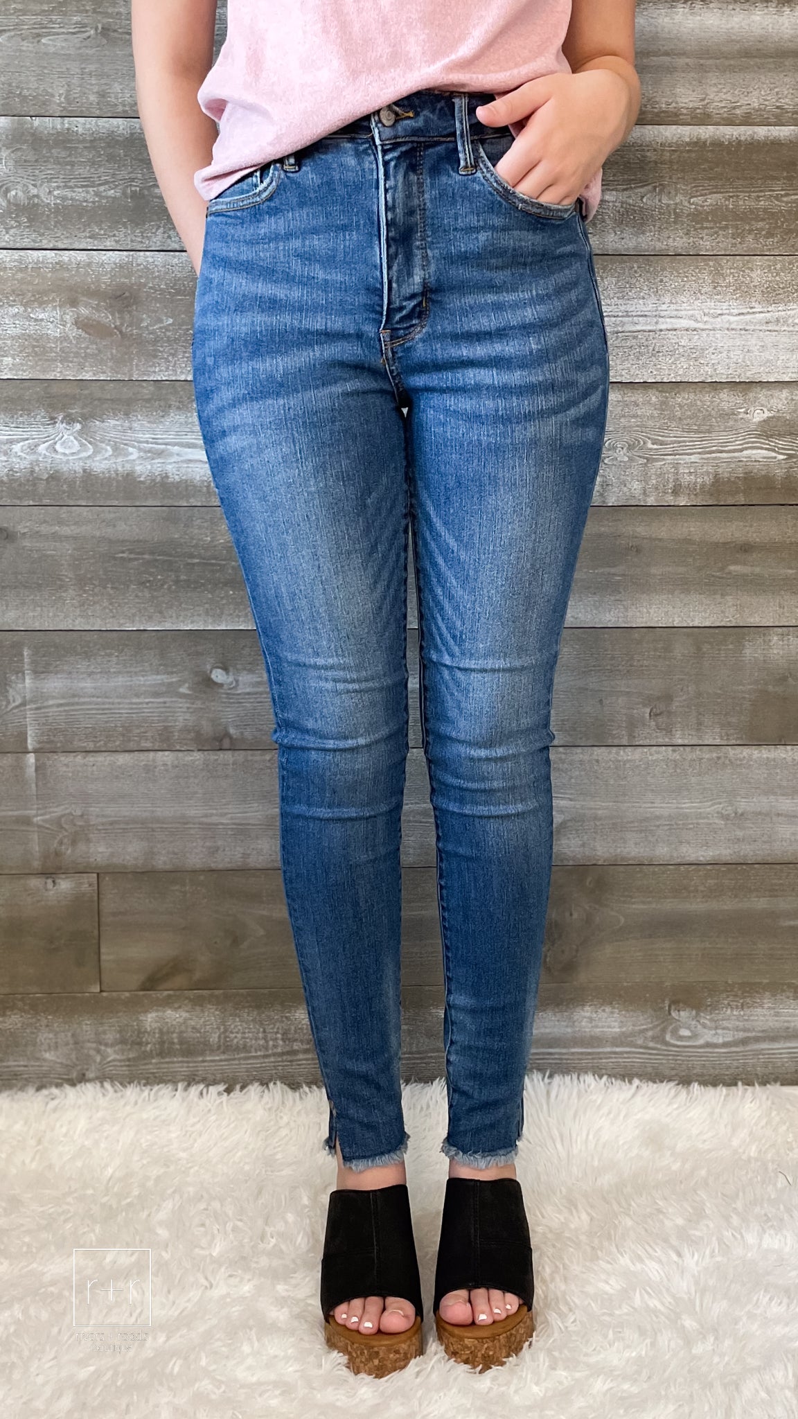Judy Blue High Rise Tummy Control Skinny Jeans - Black - STB Boutique