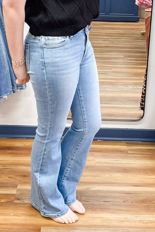 JBD by Just Black Denim Mid Rise Flare Jeans Light Wash DP861