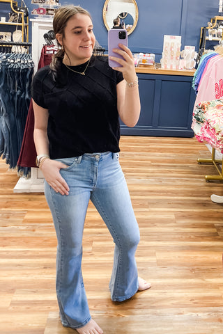 JBD by Just Black Denim Mid Rise Flare Jeans Light Wash DP861