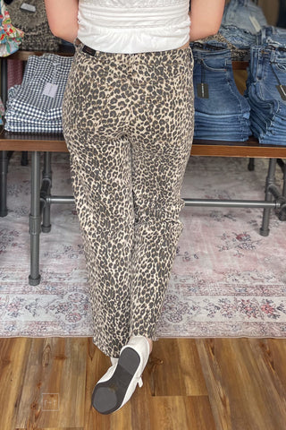 JBD High Rise Vintage Straight Leg Leopard Jeans DP783 back view