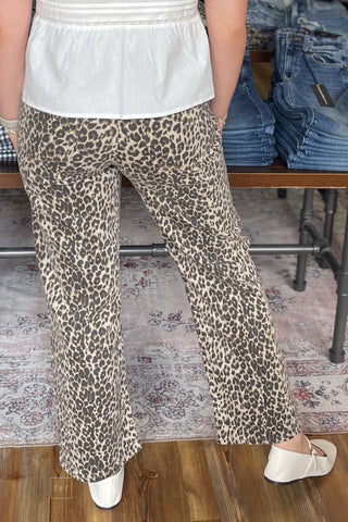 JBD High Rise Vintage Straight Leg Leopard Jeans DP783 back view