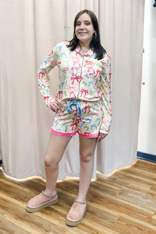 Jess Lea Daylight Bow Ruffle Pajama Shorts Set