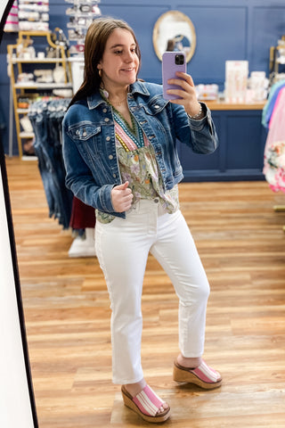judy blue classic vintage wash denim jean jacket JB7877REG MD