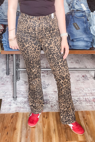 Judy Blue Denim Leopard Print High Waist Bootcut Jeans JB881183