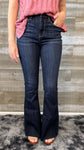 judy blue high waist raw hem flare tall long option JB82343REG DK