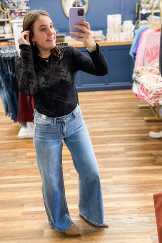 Judy Blue Mid Rise Retro Wide Leg Jeans Medium Wash JB82702REG MD