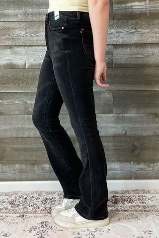 judy blue high waist tummy control top bootcut black wash jeans JB88787REG regular inseam