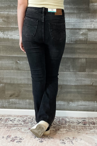 judy blue high waist tummy control top bootcut black wash jeans JB88787REG regular inseam