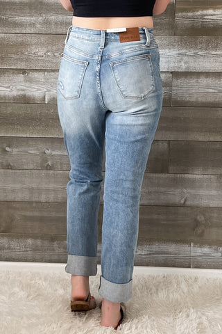 judy blue high waist patch pocket destroyed boyfriend jeans medium JB88825REG MD