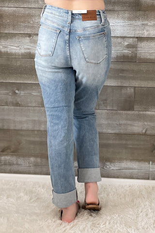 judy blue high waist patch pocket destroyed boyfriend jeans medium JB88825REG MD