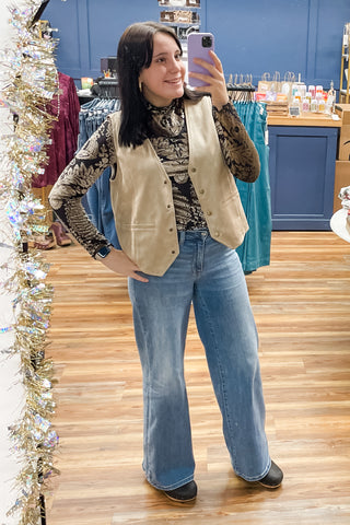 Judy Blue Mid Rise Retro Wide Leg Jeans Medium Wash JB82702REG 82702PL