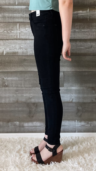 judy blue high waist tummy control classic skinny jeans in black JB88757REG BK