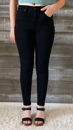 judy blue high waist tummy control classic skinny jeans in black JB88757REG BK