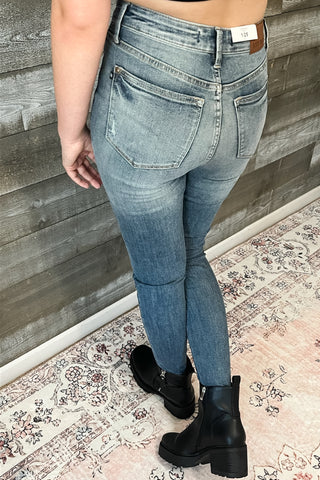 judy blue high waist tummy control top contrast wash skinny jean JB88767