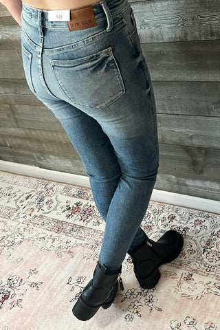 judy blue high waist tummy control top contrast wash skinny jean JB88767