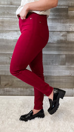 judy blue high waist tummy control garment dyed skinny jean in scarlet JB88760REG