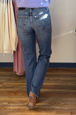 Just Black Denim BP472J tall jeans full length front view on 5'9" model