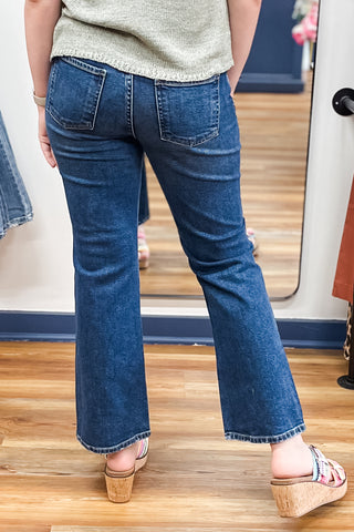 Just Black Denim Slim Cropped Bootcut Jeans Dark Wash BP459J-DK