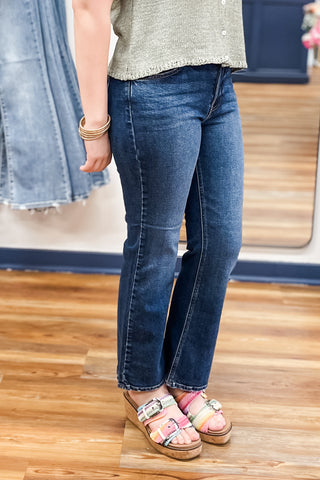 Just Black Denim Slim Cropped Bootcut Jeans Dark Wash BP459J-DK