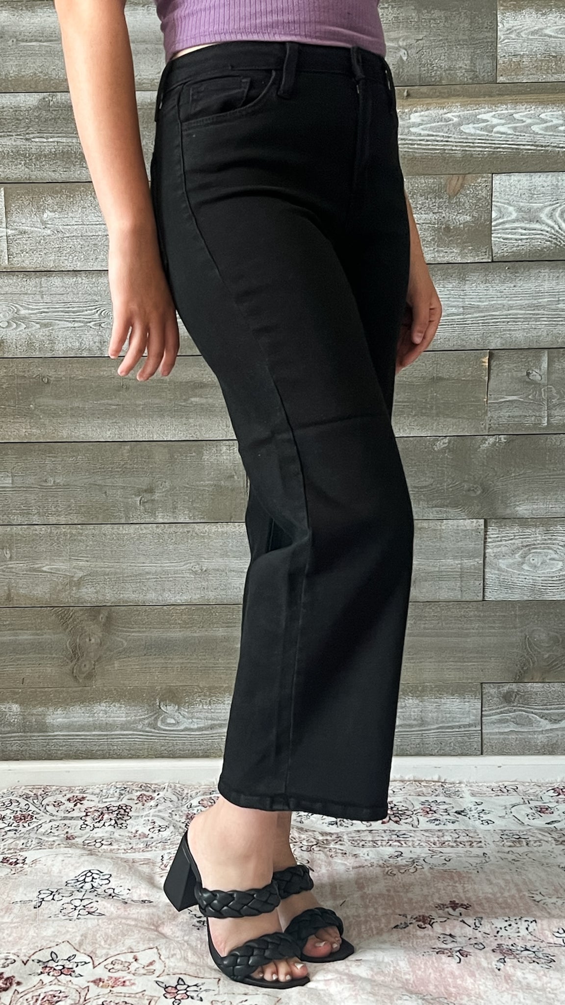 just black denim the classic wide leg jeans black BP239J-A-BLK