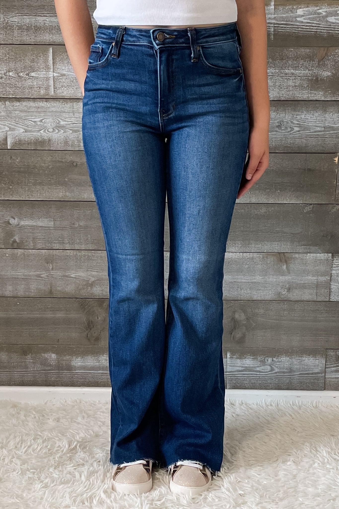 just black denim mid rise straight bootcut jeans dark wash BP447J