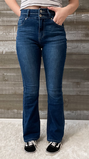 Women's High Rise Bootcut Jeans in Medium Wash