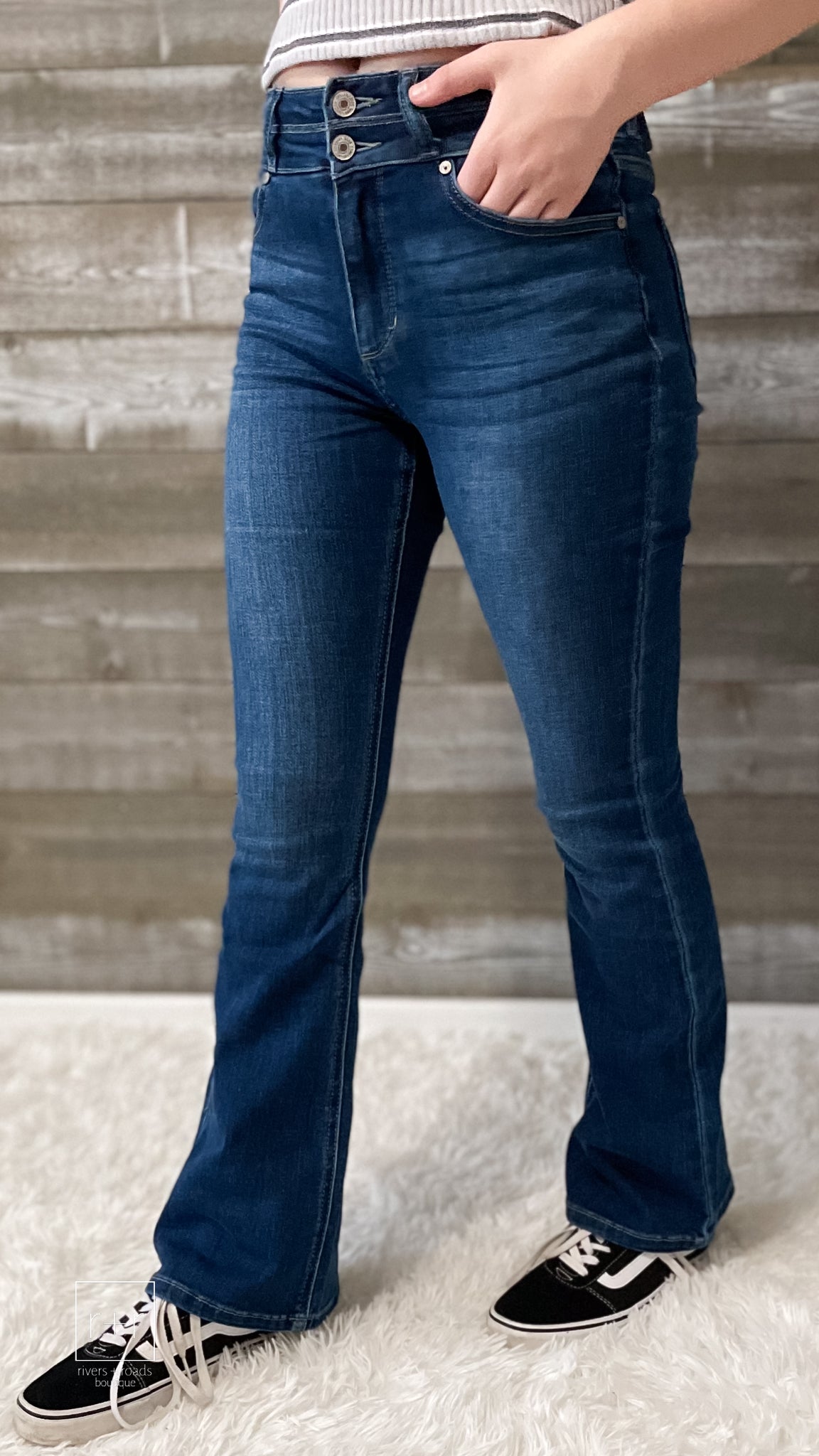 kancan petite high rise skinny bootcut jeans