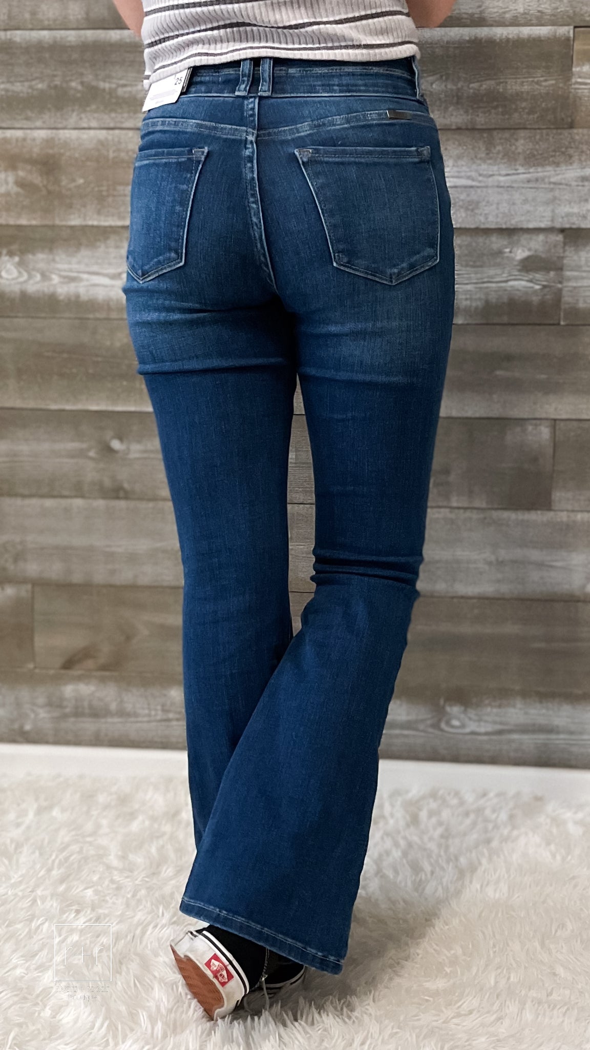 kancan petite high rise skinny bootcut jeans medium wash BM9242HYM-PT