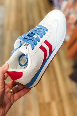 Corkys Footwear Kickoff Sporty Red White Blue Sneakers Hey Girl