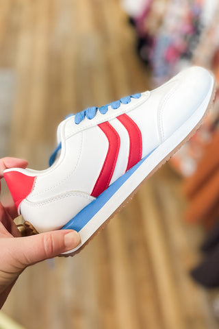 Corkys Footwear Kickoff Sporty Red White Blue Sneakers Hey Girl