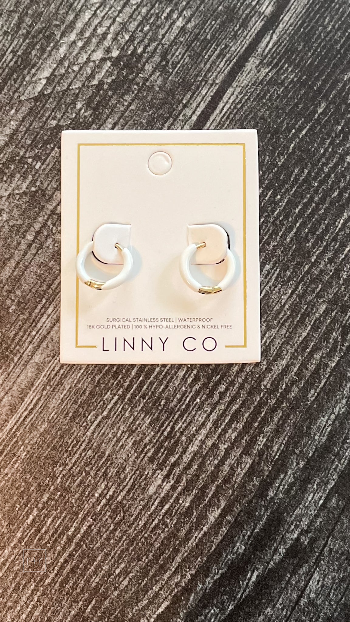 linny co scarlett 10mm huggie earrings surgical grade stainless steel white