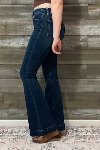 lovervet denim jesting mid rise flare wide hem trouser jeans LV1482