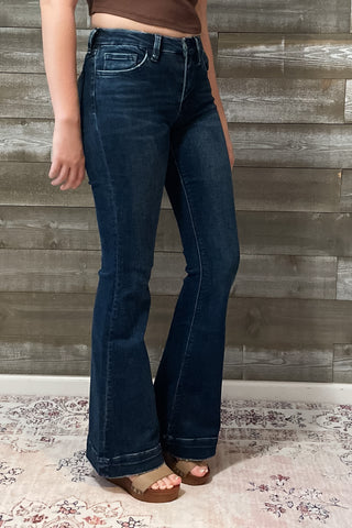 lovervet denim jesting mid rise flare wide hem trouser jeans LV1482