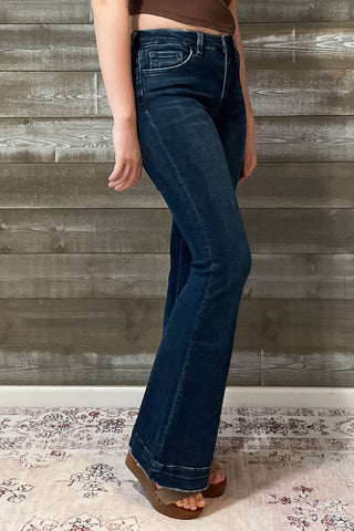 lovervet denim jesting mid rise flare wide hem trouser jeans LV1482