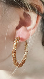 mary kathryn design medium glitter hoop earrings 45mm in gold