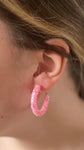 mary kathryn design small glitter hoop earrings in pink